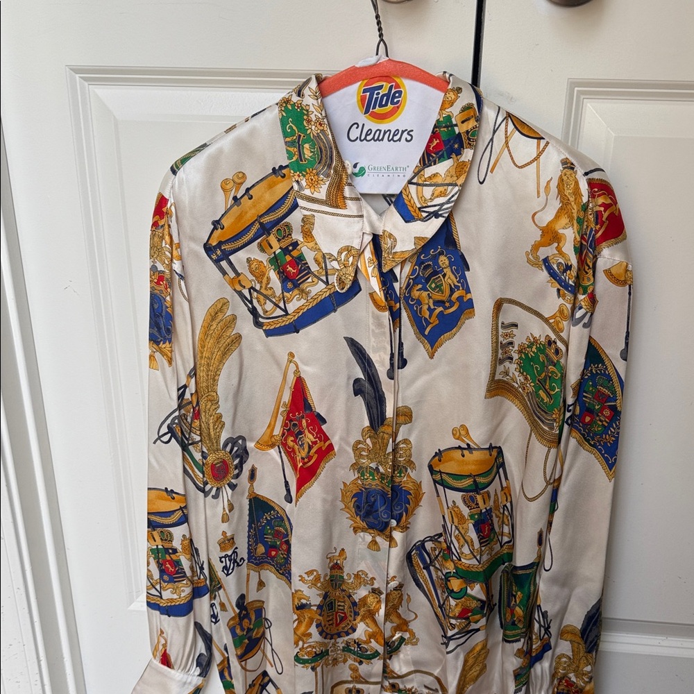 Escada Multicolor Blouse with Regal Print